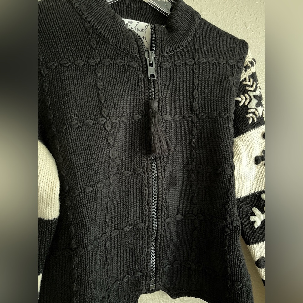 Vintage Michael Simon snowflake zip up sweater - Picture 3 of 8